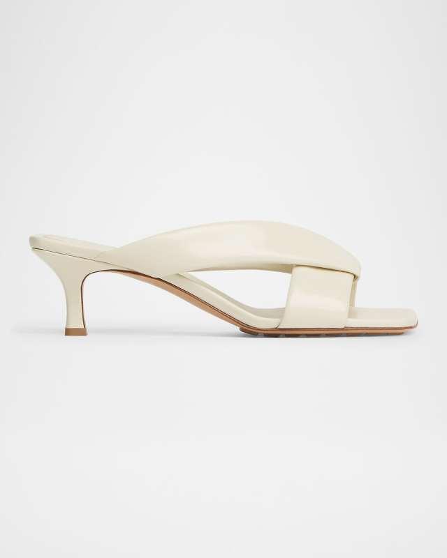Riva Micro Woven Nappa Leather Kitten-Heel Sandals